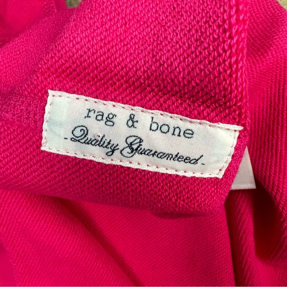 Rag & Bone - Bright Rose Script Logo Cropped Pullover Sweater - Picture 7 of 9